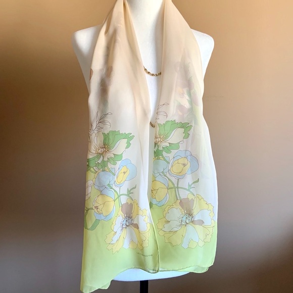 Liz Claiborne pastel floral sheer scarf - Picture 1 of 6